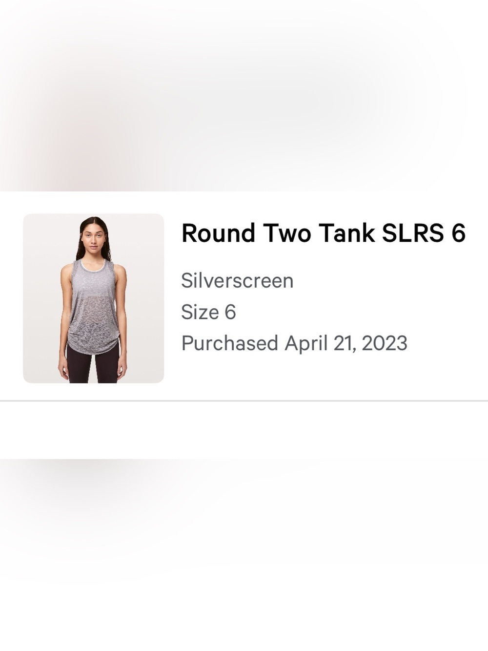 lululemon athletica Round Two Tank SLRS - Silverscreen